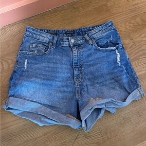 High waisted denim shorts